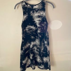 Black/Gray Tie Dye Tunic Tank Dress, Small